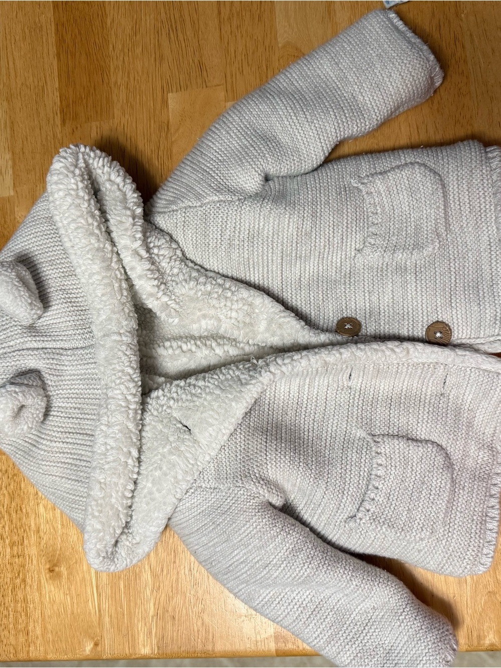 Carters Cozy Cream Hooded Knit Jacket for Kids Gender Neutral